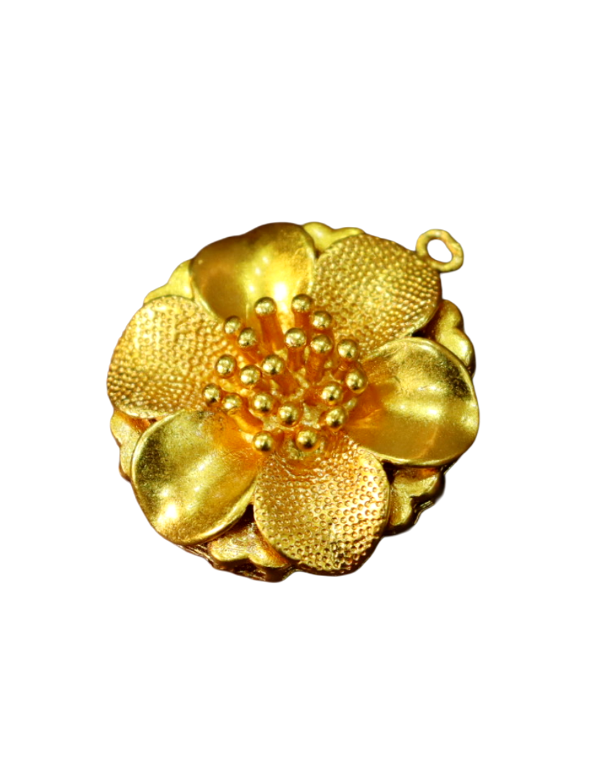 Gold-Plated Dogwood Flower Pendant Elegant Floral Necklace Gold-Plated Dogwood Flower Pendant | Elegant Floral Necklace - Image 1