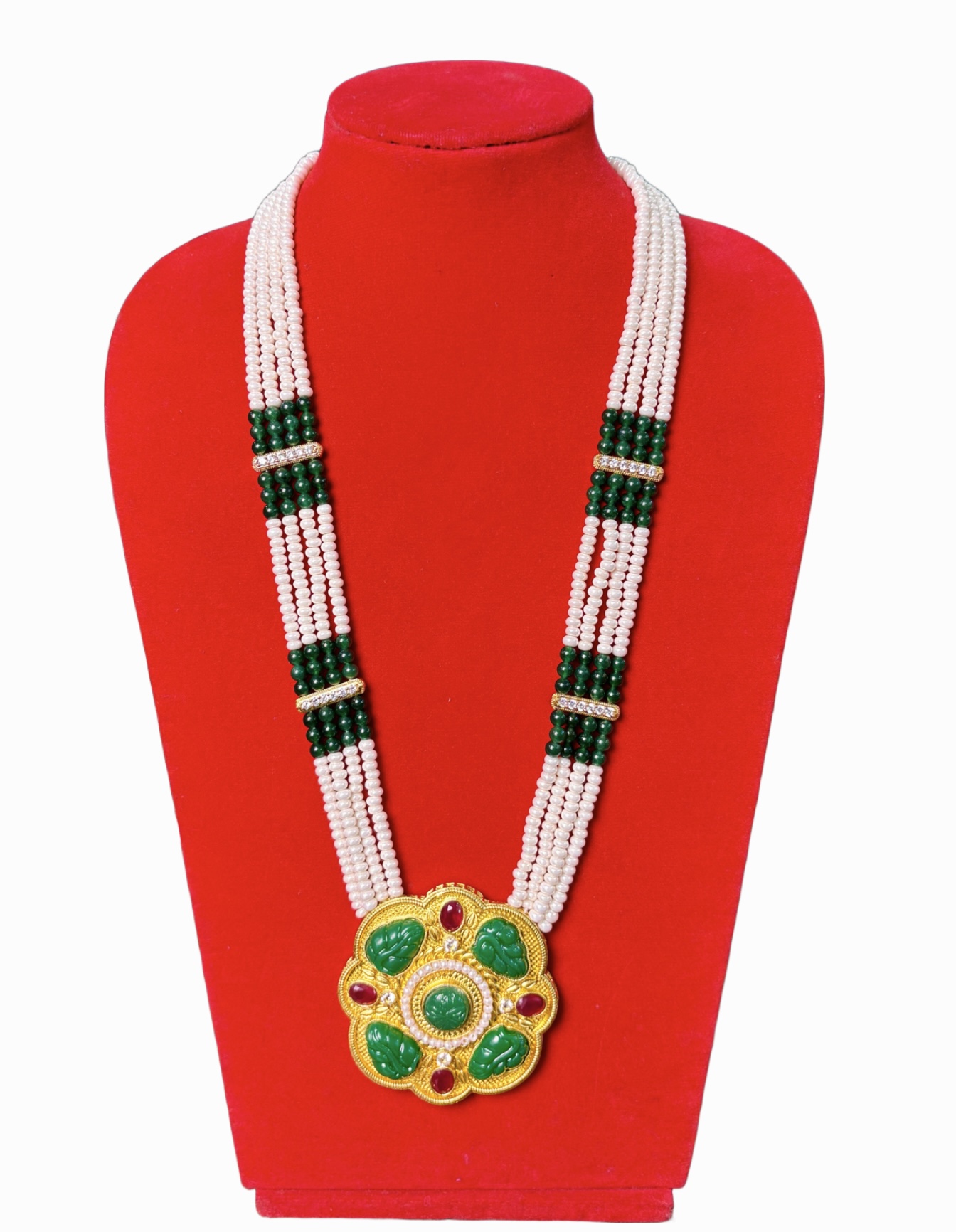 Gold-Plated Kundan Stone & Pearl Long Necklace Set – Traditional Indian Jewelry Gold-Plated Kundan Stone & Pearl Long Necklace Set – Traditional Indian Jewelry - Image 1