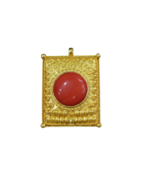 Gold-Plated Orange Coral Pendant
