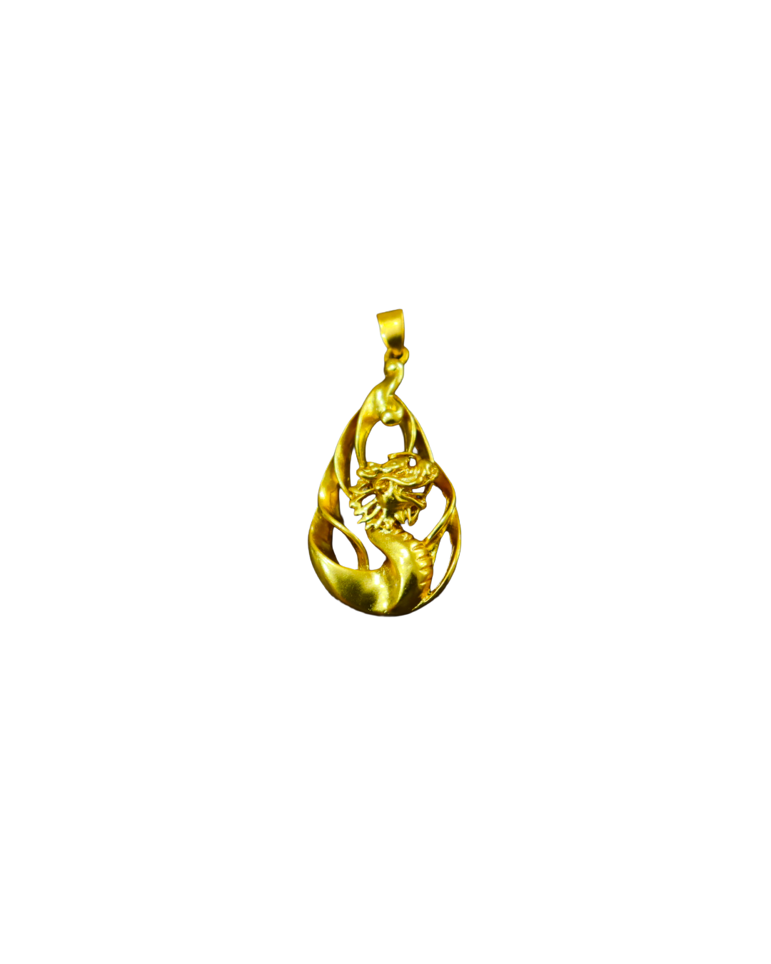 Gold-Plated Sterling Silver Dragon Pendant Necklace Gold-Plated Sterling Silver Dragon Pendant Necklace - Image 1