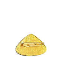 Gold-Plated Tibetan Ghau Amulet Brooch with Coral & Turquoise Stones - Image 2