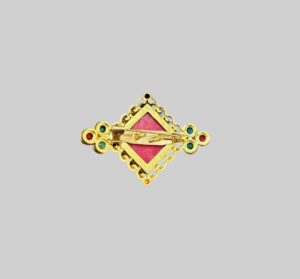 Gold-Plated Tibetan Ghau Brooch Shrine with Coral & Turquoise Stones | Spiritual Himalayan Jewelry - Image 2