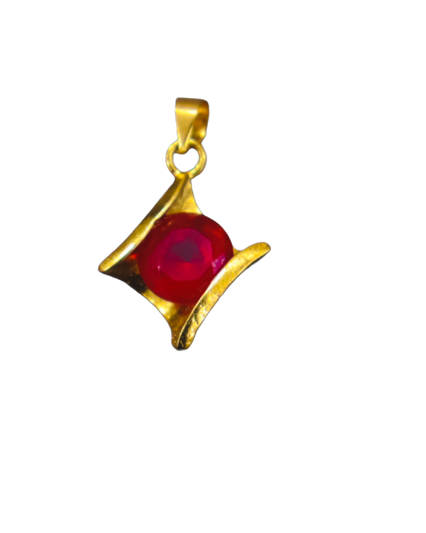 Gold & Ruby Solitaire Pendant Elegant Natural Ruby Jewelry Gold & Ruby Solitaire Pendant | Elegant Natural Ruby Jewelry - Image 1