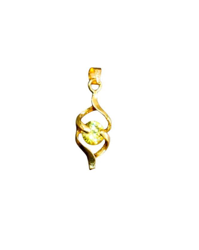Gold-Tone Celtic Knot Pendant with Peridot or Yellow Sapphire Gold-Tone Celtic Knot Pendant with Peridot or Yellow Sapphire - Image 1