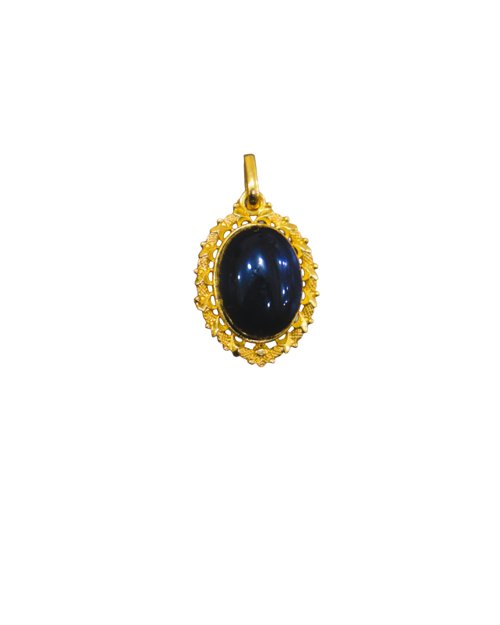 Gold-Toned Oval Black Onyx Pendant Necklace Gold-Toned Oval Black Onyx Pendant Necklace - Image 1