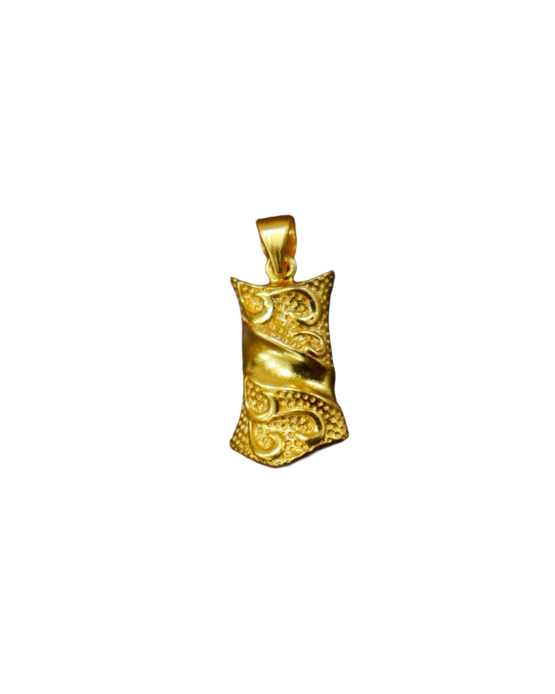 Gold-Toned Scroll Design Pendant – Elegant Statement Jewelry Gold-Toned Scroll Design Pendant – Elegant Statement Jewelry - Image 1