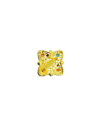 Kenneth Jay Lane Crystal Turquoise Brooch – Vintage Designer Statement Pin in Gold-Tone Setting - Image 2