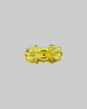 Gold-Plated Stud Brooches with Orange Stone | Carnelian or Amber Style - Image 2