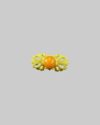 Gold-Plated Stud Brooches with Orange Stone | Carnelian or Amber Style