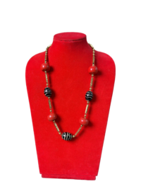 Red & Black Bead Necklace – Tibetan/Tamang Style Jewelry
