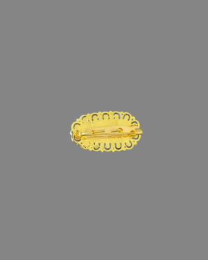 Retro Vintage 18K Yellow Gold Jadeite Jade Brooch - Image 2