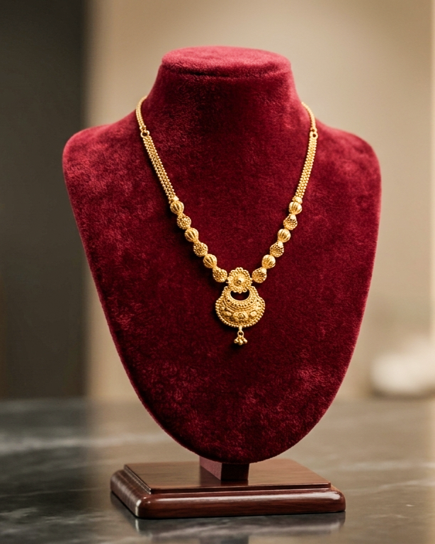 Shree Laxmi Traditional Gold Pendant Necklace Shree Laxmi Traditional Gold Pendant Necklace - Image 1