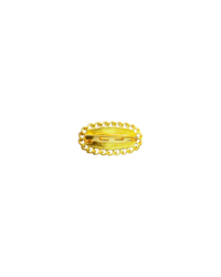 Tibetan Dzi Bead Brooch – Gold-Toned Frame, Vintage-Inspired Statement Pin - Image 2