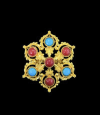 Tibetan Ghau Gold-Plated Amulet Brooch