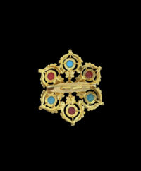 Tibetan Ghau Gold-Plated Amulet Brooch - Image 2