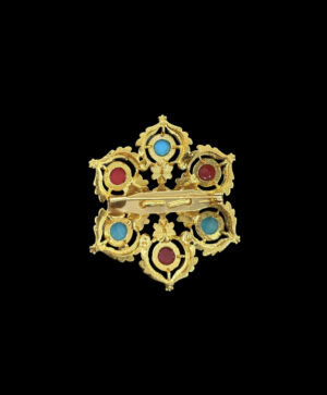 Tibetan Ghau Gold-Plated Amulet Brooch - Image 2