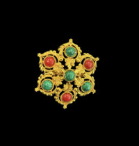 Tibetan Gold-Gilded Ghau Brooch