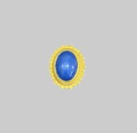 Vintage Gold Lapis Lazuli Stud Brooch | Classic Fine Jewelry Pin