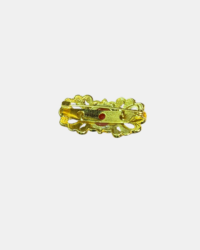 Vintage Gold-Tone Brooch with Red Cabochon Stone | Classic Statement Pin - Image 2