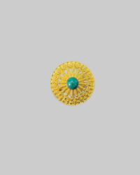Vintage Gold-Toned Brooch with Turquoise Cabochon Stone