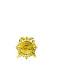 Vintage Spingarn NY Shield Brooch – Feather Crown Crest Red Rhinestone Pin – Heraldic Costume Jewelry - Image 2