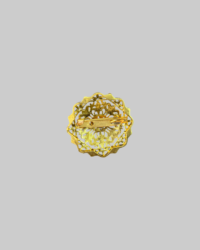 Vintage Victorian-Style Gold-Toned Brooch with Red Gemstone Center | Classic Statement Pin - Image 2