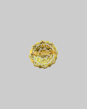 Vintage Victorian-Style Gold-Toned Brooch with Red Gemstone Center | Classic Statement Pin - Image 2