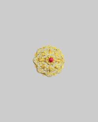 Vintage Victorian-Style Gold-Toned Brooch with Red Gemstone Center | Classic Statement Pin