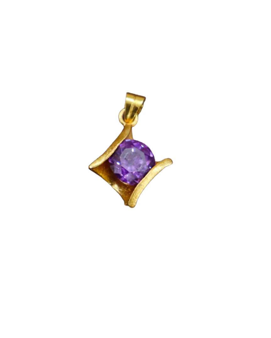 Yellow Gold Amethyst Pendant – Elegant Gemstone Jewelry Gold Amethyst Pendant – Elegant Gemstone Jewelry - Image 1
