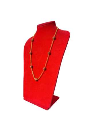 Gold Chain Necklace with Rudraksha Beads – Spiritual Jewelry - Image 2