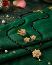 Gold-Plated American Diamond Floral Mangalsutra for Women - Image 3