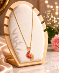 Ruby-Style Stones & White Crystal Accents