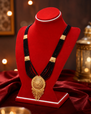 Traditional Nepali Gold-Plated Haar Design Mangalsutra with Large Statement Pendant - Image 2