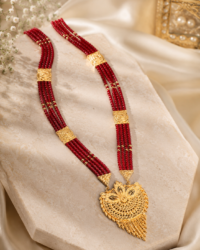 Traditional Nepalese Rani Haar with Red Beads