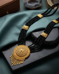 Traditional Nepali Gold-Plated Haar Design Mangalsutra with Large Statement Pendant